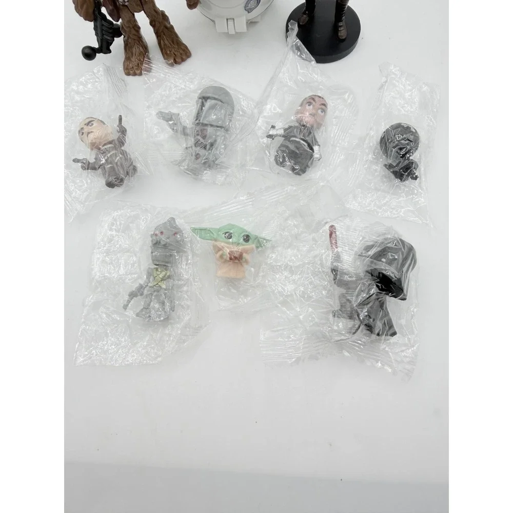 Star Wars Action Figure Lot Qui-Gon‎ Jinn Chewbacca Grogu Darth Vader 10pc Mixed